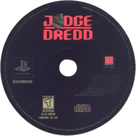 Cartridge artwork for Judge Dredd on the Sony Playstation.