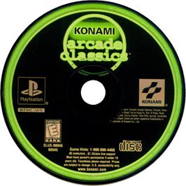 Cartridge artwork for Konami Arcade Classics on the Sony Playstation.