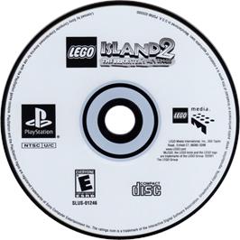 Cartridge artwork for LEGO Island 2: The Brickster's Revenge on the Sony Playstation.