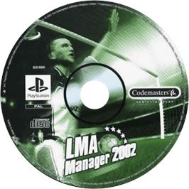 Cartridge artwork for LMA Manager 2002 on the Sony Playstation.