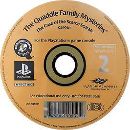 Cartridge artwork for Lightspan - The Quaddle Family Mysteries 2 - The case of the Scarce Scarab - Garden on the Sony Playstation.