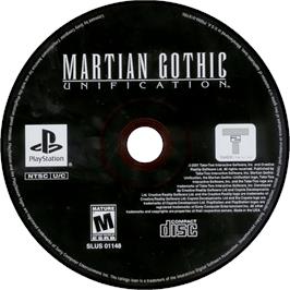 Cartridge artwork for Martian Gothic - Unification on the Sony Playstation.