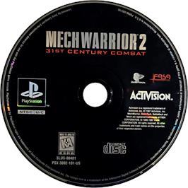 Cartridge artwork for MechWarrior 2: 31st Century Combat on the Sony Playstation.