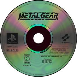 Cartridge artwork for Metal Gear Solid on the Sony Playstation.