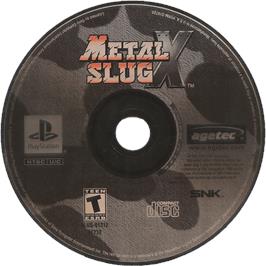 Cartridge artwork for Metal Slug X on the Sony Playstation.