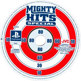 Cartridge artwork for Mighty Hits Special on the Sony Playstation.