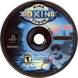 Cartridge artwork for Mike Tyson Boxing on the Sony Playstation.