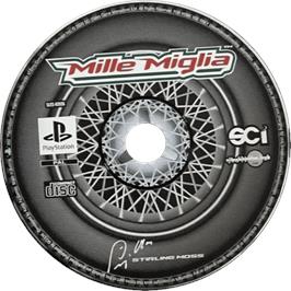 Cartridge artwork for Mille Miglia on the Sony Playstation.