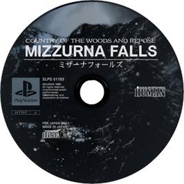 Cartridge artwork for Mizzurna Falls on the Sony Playstation.