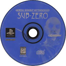 Cartridge artwork for Mortal Kombat Mythologies Sub-zero on the Sony Playstation.