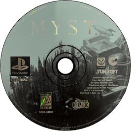 Cartridge artwork for Myst on the Sony Playstation.