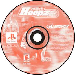 Cartridge artwork for NBA Hoopz on the Sony Playstation.