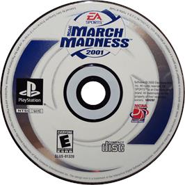 Cartridge artwork for NCAA March Madness 2001 on the Sony Playstation.