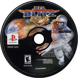 Cartridge artwork for NFL Blitz 2001 on the Sony Playstation.