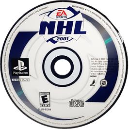 Cartridge artwork for NHL 2001 on the Sony Playstation.