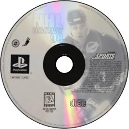 Cartridge artwork for NHL Breakaway 98 on the Sony Playstation.