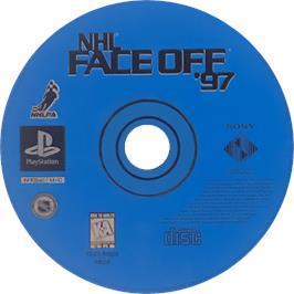 Cartridge artwork for NHL FaceOff '97 on the Sony Playstation.