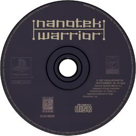 Cartridge artwork for Nanotek Warrior on the Sony Playstation.
