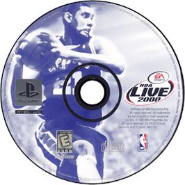 Cartridge artwork for Nba Live 2000 on the Sony Playstation.