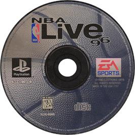 Cartridge artwork for Nba Live 96 on the Sony Playstation.
