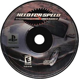 Cartridge artwork for Need for Speed: Porsche Unleashed on the Sony Playstation.