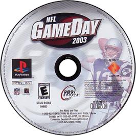 Cartridge artwork for Nfl Gameday 2003 on the Sony Playstation.