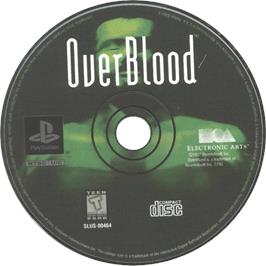 Cartridge artwork for OverBlood on the Sony Playstation.