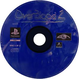 Cartridge artwork for Overblood 2 on the Sony Playstation.
