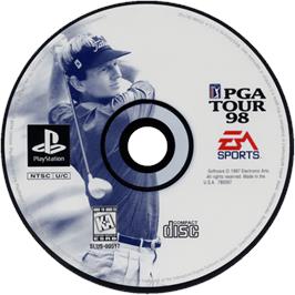 Cartridge artwork for PGA Tour 98 on the Sony Playstation.