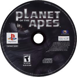 Cartridge artwork for Planet of the Apes on the Sony Playstation.
