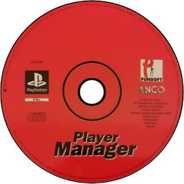 Cartridge artwork for Player Manager on the Sony Playstation.