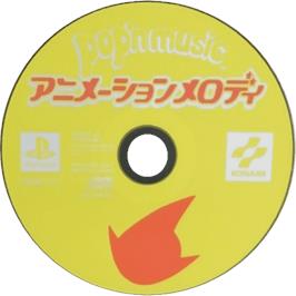 Cartridge artwork for Pop'n Music - Animation Melody on the Sony Playstation.