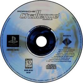 Cartridge artwork for Porsche Challenge on the Sony Playstation.