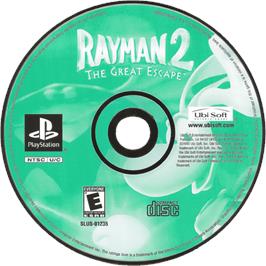 Cartridge artwork for Rayman 2 - The Great Escape on the Sony Playstation.
