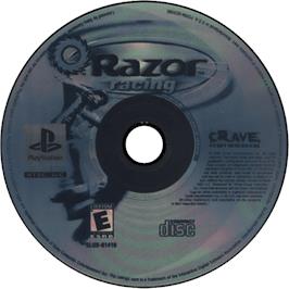 Cartridge artwork for Razor Racing on the Sony Playstation.
