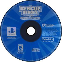 Cartridge artwork for Rescue Heroes - Molten Menace on the Sony Playstation.