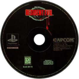 Cartridge artwork for Resident Evil: Director's Cut on the Sony Playstation.