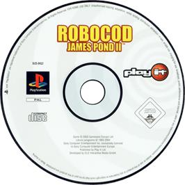 Cartridge artwork for Robocod - James Pond 2 on the Sony Playstation.