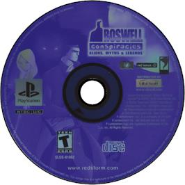 Cartridge artwork for Roswell Conspiracies - Aliens, Myths And Legends on the Sony Playstation.