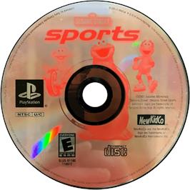 Cartridge artwork for Sesame Street Sports on the Sony Playstation.