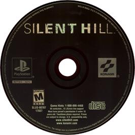 Cartridge artwork for Silent Hill on the Sony Playstation.