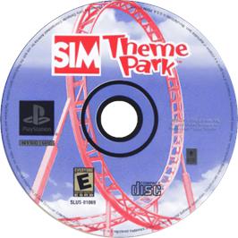 Cartridge artwork for Sim Theme Park on the Sony Playstation.
