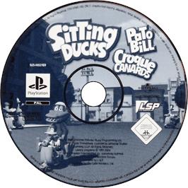 Cartridge artwork for Sitting Ducks on the Sony Playstation.