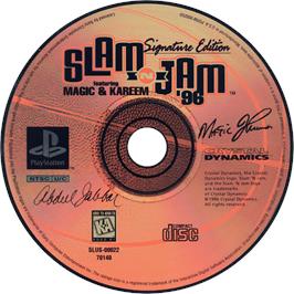 Cartridge artwork for Slam'n'jam '96 Featuring Magic And Kareem on the Sony Playstation.