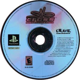 Cartridge artwork for Sno-Cross Championship Racing on the Sony Playstation.