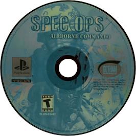 Cartridge artwork for Spec Ops - Airborne Commando on the Sony Playstation.