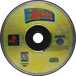 Cartridge artwork for Speed Racer on the Sony Playstation.