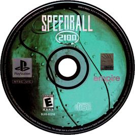 Cartridge artwork for Speedball 2100 on the Sony Playstation.