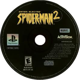 Cartridge artwork for Spider-man 2 on the Sony Playstation.