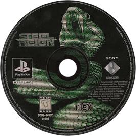 Cartridge artwork for Steel Reign on the Sony Playstation.